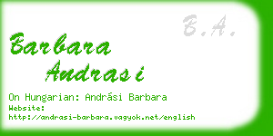 barbara andrasi business card