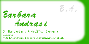 barbara andrasi business card